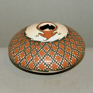 Geometric design on a polychrome jar