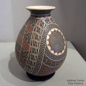 Geometric design on a polychrome jar