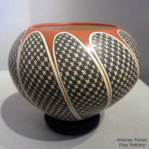 Geometric design on a polychrome jar