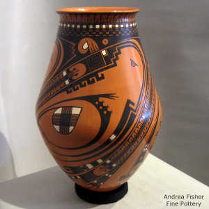 Geometric design on a polychrome jar