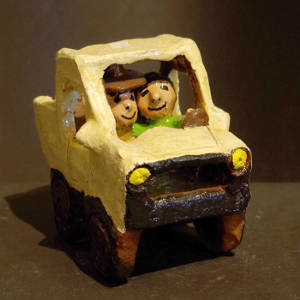 Navajo couple in a truck