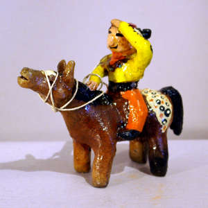 Navajo code talker on horseback