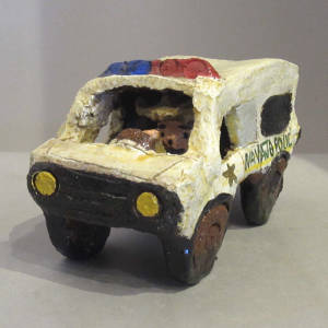 Police truck folk art