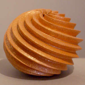 Micaceous spiral-carved seed pot