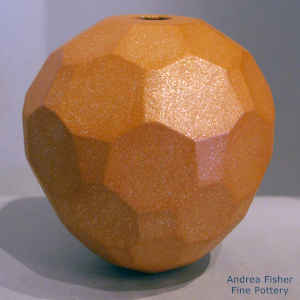 Faceted golden micaceous seed pot