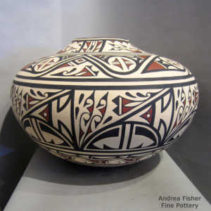 Geometric design on a polychrome jar