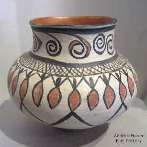 Geometric design on a polychrome jar
