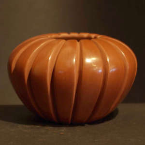Red carved melon jar