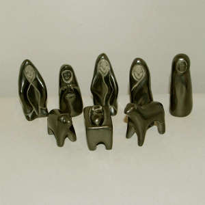 Nine pieces in a black nativity