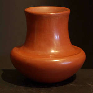 Polished plain red vase