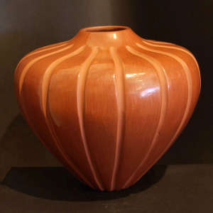 Large red melon jar
