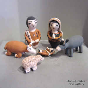 7 pieces in a nativity set