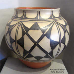 Geometric design on a polychrome jar