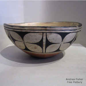 Geometric design on a polychrome bowl