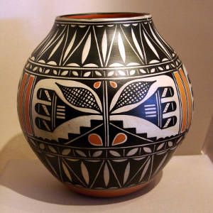 Geometric designs on a polychrome jar