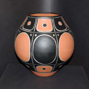Geometric design on a polychrome jar
