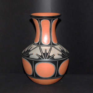 Geometric design on a polychrome jar
