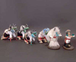 Six pieces in a decorated deer dancer set