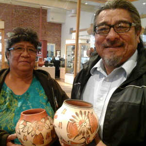 Zia Pueblo pottery artists Elizabeth and Marcellus Medina