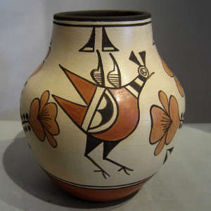 Traditional designs on a polychrome pot