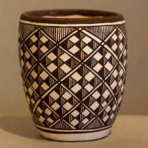 Geometric design on a polychrome jar