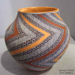 Geometric design on a polychrome jar