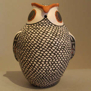 Polychrome owl figure
