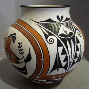 Traditional Acoma designs on a polychrome jar