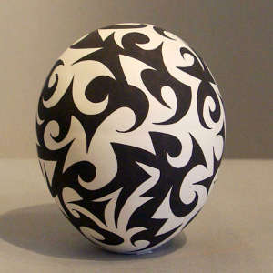 Tattoo design on a black and white seedpot