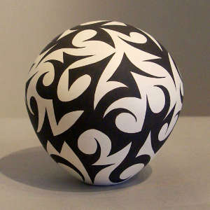 Tattoo design on a black and white seedpot