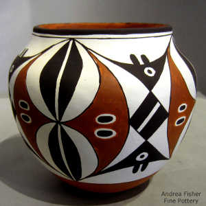 Geometric design on a polychrome jar