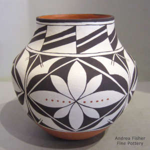 Geometric design on a polychrome jar