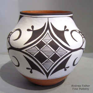 Geometric design on a polychrome jar