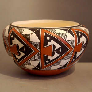 Geometric design on a polychrome jar