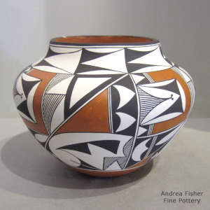 Geometric design on a polychrome jar