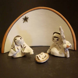 Four pieces in a nativity set