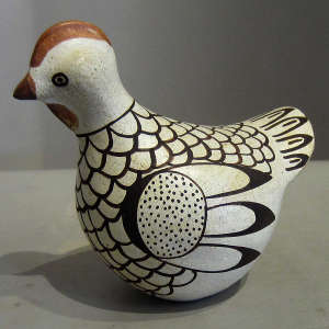Polychrome bird effigy