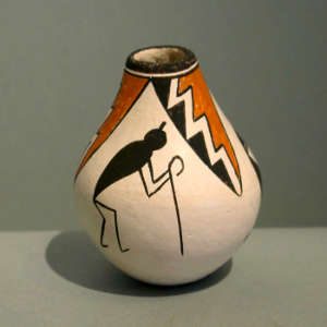 Mimbres and geometric designs on a polychrome jar