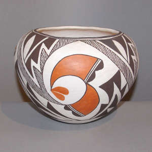 Geometric design on a polychrome jar
