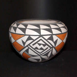 Geometric design on a polychrome jar