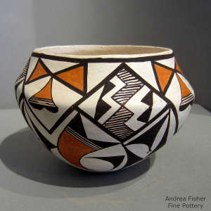 Geometric design on a polychrome jar