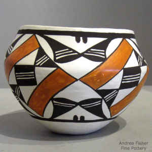 Geometric design on a polychrome bowl