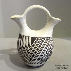 Geometric design on a black and white wedding vase