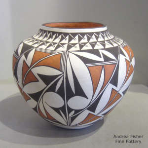 Geometric design on a polychrome jar