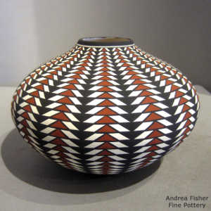 Geometric design on a polychrome jar