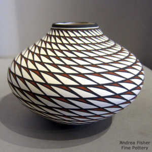 Swirl geometric design on a polychrome jar