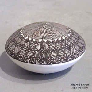 North Star fine line and geometric design on a black and white seed pot