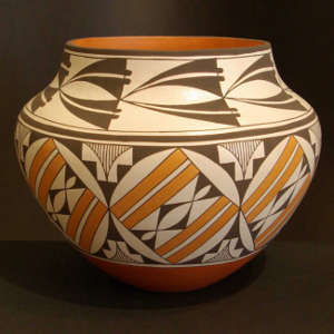 Geometric design on a polychrome jar