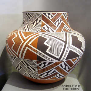Geometric design on a polychrome jar