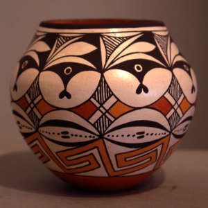 Geometric design on a polychrome jar
